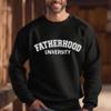 Fatherhood University Sweatshirt, College Style Daddy Crewneck Sweatshirt, New Dad Gift Oversized Women Long Sleeve Father Shirt (S02-02-b) view 2