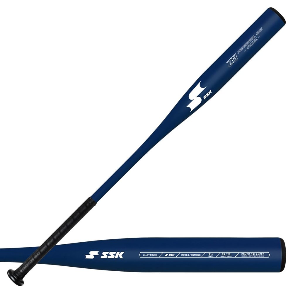 SSK Z9 Professional Edge Coaches Metal Fungo Bat - 35" 22oz Ultra-Lightweight Aluminum Fungo Bat MF150 (Navy)