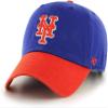 47 Brand MLB Two Tone Primary Logo Clean Up Adjustable Baseball Cap Hat, Adult One Size Fits All - New York Mets Blue Orange