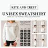 Kite and Crest Zeta Tau Alpha Sweatshirt - Zeta Loud Letters Sorority Crewneck Sweatshirt Ash view 3