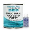 Structural Polyester Putty for Bonding and Repair - Filled with Fiberglass Fibers for Extra Strength. Patching, Filling or Bonding for Automotive and Marine Appliciations. (Quart) view 1