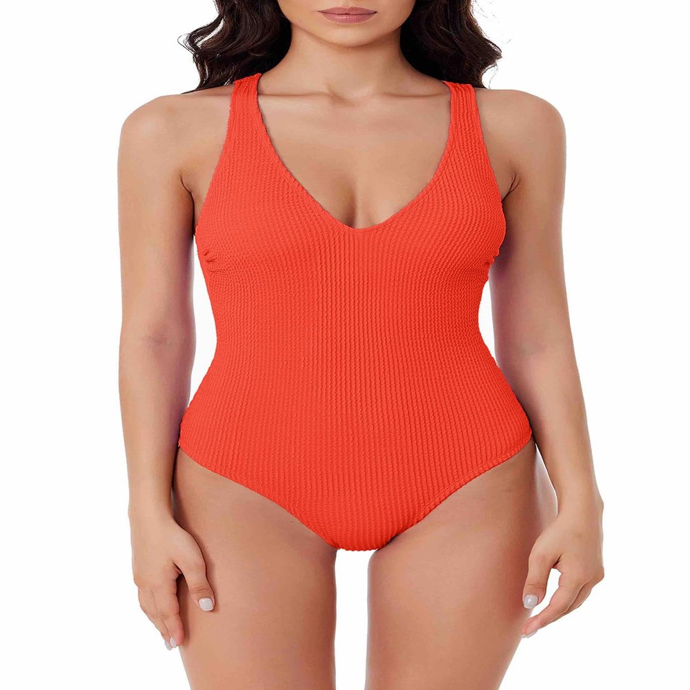 BCA by Rebecca Virtue Women's Standard Madilynn Texture One Piece Swimsuit, Scarlett