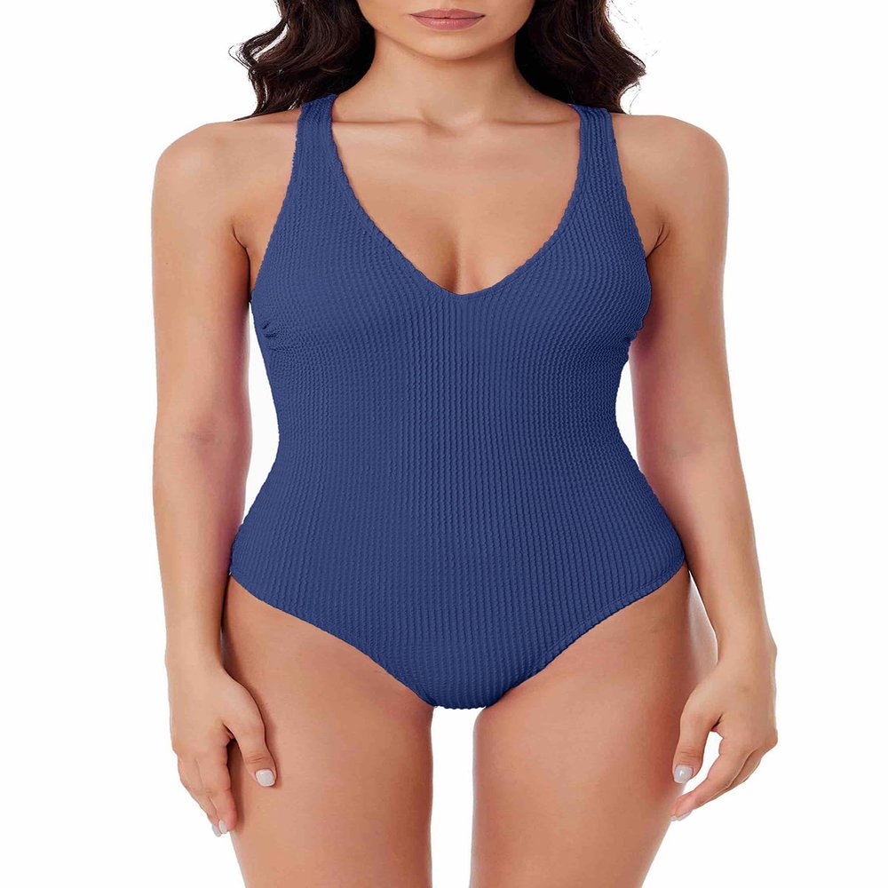 BCA by Rebecca Virtue Women's Standard Madilynn Texture One Piece Swimsuit, Indigo