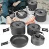 Glomora Outdoor Cooking Set for Camping, Durable Aluminum Camping Cookware Kit, Lightweight, Compact, Portable for Backpacking, Hiking, Picnic view 4