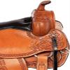 12" Premium Western Horse Barrel Saddle Leather Tack Set Racing Rding Saddle Headstall Breast Collar Breastplate Reins Tan ST-WLS-C103 view 3
