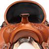 12" Premium Western Horse Barrel Saddle Leather Tack Set Racing Rding Saddle Headstall Breast Collar Breastplate Reins Tan ST-WLS-C103 view 4