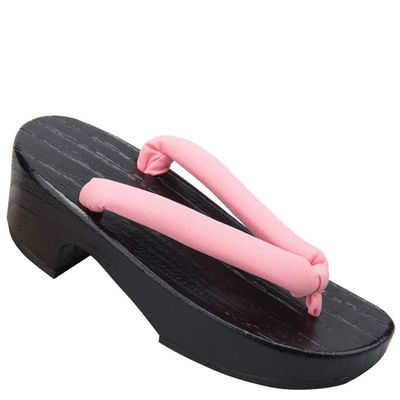 CHEWYZ Sandals Clogs Chinese Japanese Traditional Shoes Female Kimono Wooden Slippers Sandals Summer Beach Footwear,Summer Versatile Beach Footwear for Women (Size:25 CM,Color:Pink)