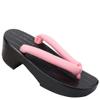 CHEWYZ Sandals Clogs Chinese Japanese Traditional Shoes Female Kimono Wooden Slippers Sandals Summer Beach Footwear,Summer Versatile Beach Footwear for Women (Size:25 CM,Color:Pink) view 1