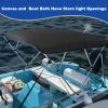 4 Bow Bimini Top Replacement Canvas for Boat with Light Hole and Storage Boot, Easy Install Zipper Sleeves, Heavy Duty Waterproof, 900D Marine Sun Shade Boat Canopy Without Frame, 8'L 73"-78"W Black view 3