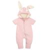 KAGAYD Infant Baby Boy Girl Easter Outfit Bunny Ear Hoodie Romper Sweatshirt Rabbit Short Sleeve T-Shirt (Pink, 3 Months) view 1