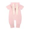 KAGAYD Infant Baby Boy Girl Easter Outfit Bunny Ear Hoodie Romper Sweatshirt Rabbit Short Sleeve T-Shirt (Pink, 3 Months) view 2