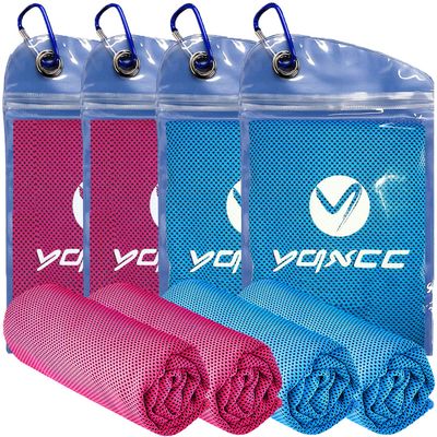 YQXCC Cooling Towels | 4 Pack 40"x12" | Cool Cold for Neck | Microfiber Soft Breathable Chilly | for Yoga, Golf, Gym, Camping, Running, Workout & More Activities