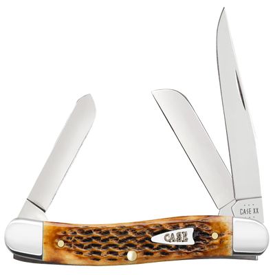 Case XX Pocket Knife BURNT AMBER BONE MEDIUM STOCKMAN IN GIFT TIN Item #10778-6318 SS - Length Closed: 3 5/8Inches
