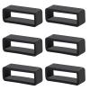 6 Pcs Watch Band Fastener Rings, 22mm Silicone Watch Strap Holder Loop Men's Watch Bands Retainer Black Rubber Watch Strap Keeper Replacement Watch Band Accessories for Sport Smartwatch Parts view 1