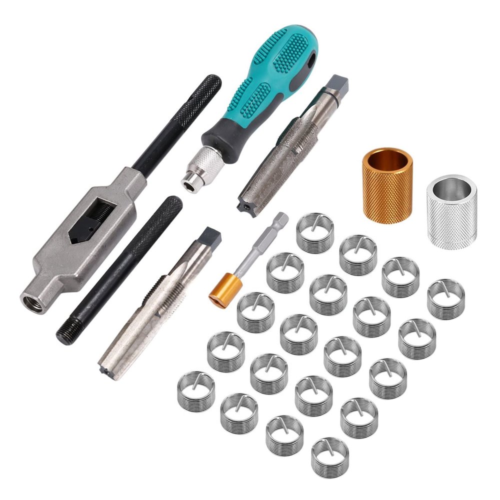 Hubceuo Bicycle Repair Thread 9/16 Inch Bicycle Thread Tapping Device Cycle Crank Saver Kit Pedal Thread Repair Tap Thread Tool
