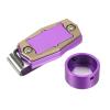PATIKIL Billiard Magnetic Chalk Holder, Round Aluminum Alloy Pool Billiard Cue Chalk Tip Case with Belt Clip for Snooker Sports Accessories, Purple Brown view 1