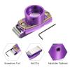 PATIKIL Billiard Magnetic Chalk Holder, Round Aluminum Alloy Pool Billiard Cue Chalk Tip Case with Belt Clip for Snooker Sports Accessories, Purple Brown view 3