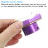PATIKIL Billiard Magnetic Chalk Holder, Round Aluminum Alloy Pool Billiard Cue Chalk Tip Case with Belt Clip for Snooker Sports Accessories, Purple Brown view 4