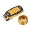 PATIKIL Billiard Magnetic Chalk Holder, Round Aluminum Alloy Pool Billiard Cue Chalk Tip Case with Belt Clip for Snooker Sports Accessories, Gold Black view 1