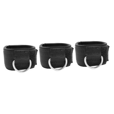 Kisangel 3pairs Ankle Protector Strap for Gym Leg Stretch Training Cotton Support for Men Women Reduces Pain Injury Risk for Black