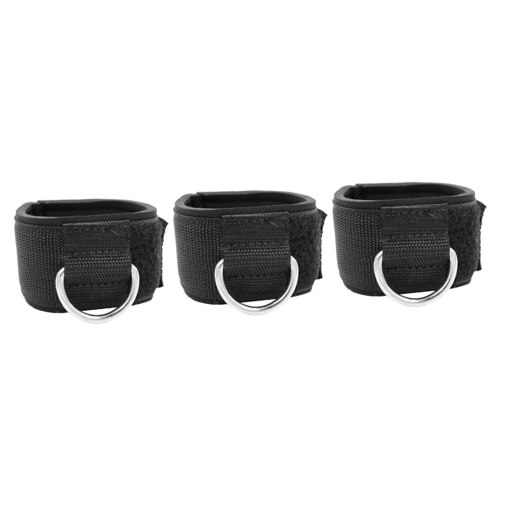 Kisangel 3pairs Ankle Protector Strap for Gym Leg Stretch Training Cotton Support for Men Women Reduces Pain Injury Risk for Black
