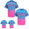 Custom Football Jersey Personalized Stitched/Printed Team Name & Number Customized Football Jersey for Men Women Youth (US, Alpha, One Size, Regular, Regular, Blue-Pink) view 2