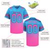 Custom Football Jersey Personalized Stitched/Printed Team Name & Number Customized Football Jersey for Men Women Youth (US, Alpha, One Size, Regular, Regular, Blue-Pink) view 3