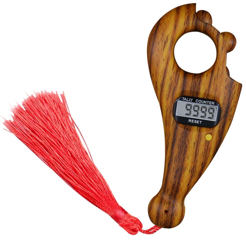Wedhapy Digital Counter Clicker Counter Tasbeeh Counter Buddha Beads Tasbih Counter with LCD Digital Display and Tassel Small Finger Counter Hand Tally Counter Gifts for Buddhist Prayer