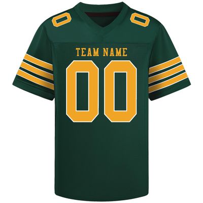 Custom Football Jersey Personalized Stitched/Printed Team Name & Number Customized Football Jersey for Men Women Youth (US, Alpha, One Size, Regular, Regular, Green-Yellow)