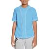 BAICAIYU Kids Baseball Jersey Solid Button Down Shirts Sports Uniform for Boy Gril Softball Light Blue