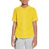 BAICAIYU Kids Baseball Jersey Solid Button Down Shirts Sports Uniform for Boy Gril Softball Yellow view 1