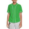 BAICAIYU Kids Baseball Jersey Solid Button Down Shirts Sports Uniform for Boy Gril Softball Green view 1
