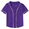 BAICAIYU Kids Baseball Jersey Solid Button Down Shirts Sports Uniform for Boy Gril Softball Purple view 2