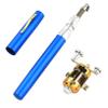 Wedhapy Pen Rod Fishing Pen Micro Fishing Rod Portable Fishing Rod 55inch Glass Steel Portable Telescopic Mini Heavy Duty Fish Pen Anti-Rust 2.1:1 Gear Ratio Detachable Pen Fishing Pole, Blue, 1.4m view 1