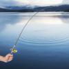 Wedhapy Pen Rod Fishing Pen Micro Fishing Rod Portable Fishing Rod 55inch Glass Steel Portable Telescopic Mini Heavy Duty Fish Pen Anti-Rust 2.1:1 Gear Ratio Detachable Pen Fishing Pole, Blue, 1.4m view 2