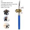 Wedhapy Pen Rod Fishing Pen Micro Fishing Rod Portable Fishing Rod 55inch Glass Steel Portable Telescopic Mini Heavy Duty Fish Pen Anti-Rust 2.1:1 Gear Ratio Detachable Pen Fishing Pole, Blue, 1.4m view 3