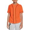 BAICAIYU Kids Baseball Jersey Solid Button Down Shirts Sports Uniform for Boy Gril Softball Orange view 1