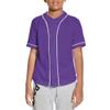 BAICAIYU Kids Baseball Jersey Solid Button Down Shirts Sports Uniform for Boy Gril Softball Purple