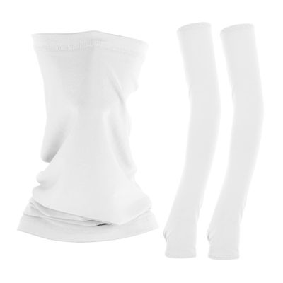 Sports Arm Sleeves Polyester White for Driving Hiking Uv Protection