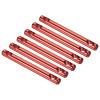 M METERXITY 6 Pack Aluminum Alloy Tent Tensioners - 2 Holes Guyline Cord Adjuster Camping Supplies, Apply to Camping Hiking Traveling (100mm, Red) view 1