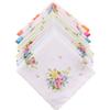 10pcs Womens Vintage Floral Print Cotton Handkerchief, Hanky Bulk Set, Handkerchiefs view 1