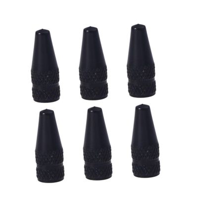Black Aluminum Alloy Bike Valve Caps 12 Piece Set for Bicycle