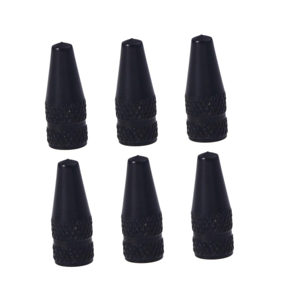 Black Aluminum Alloy Bike Valve Caps 12 Piece Set for Bicycle