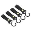 M METERXITY 4 Pack Camping S Shelf Hooks - Leather Straps with Hooks Camping Light Hook Hangers, Apply to Hanging Pots Pans Cups (Black) view 1