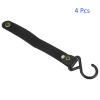 M METERXITY 4 Pack Camping S Shelf Hooks - Leather Straps with Hooks Camping Light Hook Hangers, Apply to Hanging Pots Pans Cups (Black) view 4