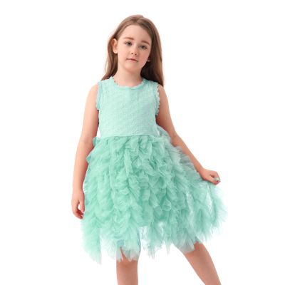 Miipat Baby Girls Tutu Dress Ruffle Flower Toddler Tulle Sleeveless Princess Party SundressMintGreen3-4T