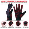 EFAH SPORTS Baseball Batting Gloves for Youth Adult Mens Kids Boys Padded Comfortable Softball Batting Gloves with Super Grip Finger Fit Palms (RED, Adult Medium) view 2