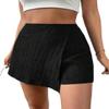 DIERAN Summer Womens Casual Shorts Solid Wrap Front Skort view 1