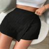 DIERAN Summer Womens Casual Shorts Solid Wrap Front Skort view 2