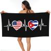 America Cuba Flag Beach Towel Microfiber Super Soft Beach Towels Quick Dry Towel for Swimmers Sand Proof Beach Towels for Women Men Girls Large Bath Towels 30x60inches view 1
